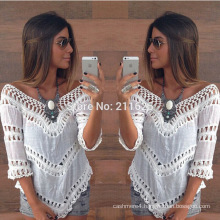 Western style high quality bikini cover ups fashion crochet knit dresses for ladies